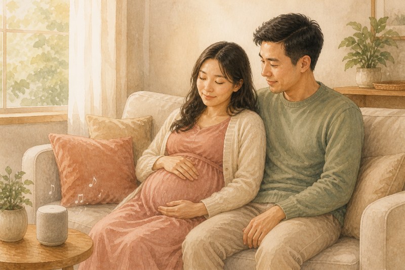 Âm nhạc nên được lựa chọn theo sở thích của mẹ và mở ở mức vừa phải.